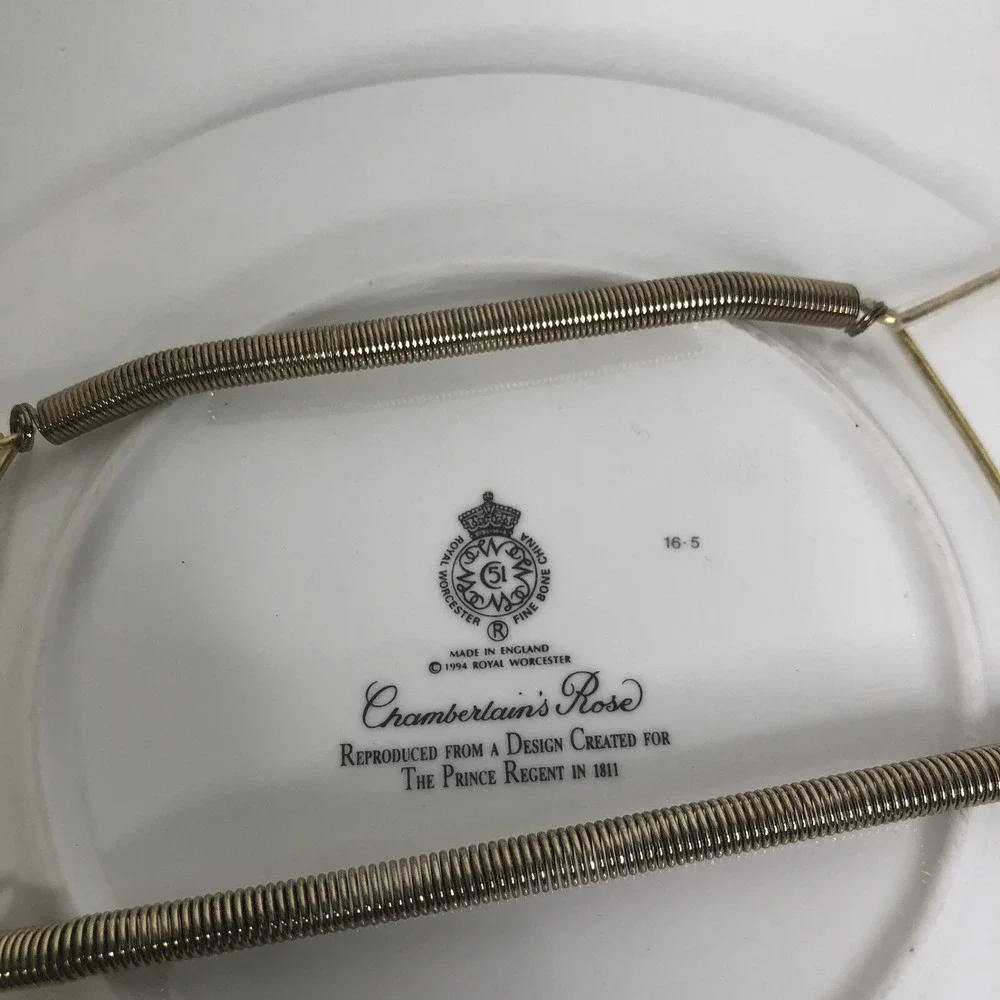 Royal Worcester Vtg 1994 Chamberlains Rose Accent Salad Plate Decor Wall Hanger